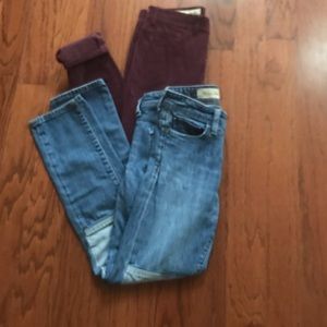 ANTHROPOLOGIE  2 Pairs of Jeans Bundle  Size 25